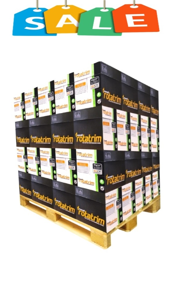 A4 White 80GSM Office Paper (80 boxes) Pallet Mondi Rotatrim