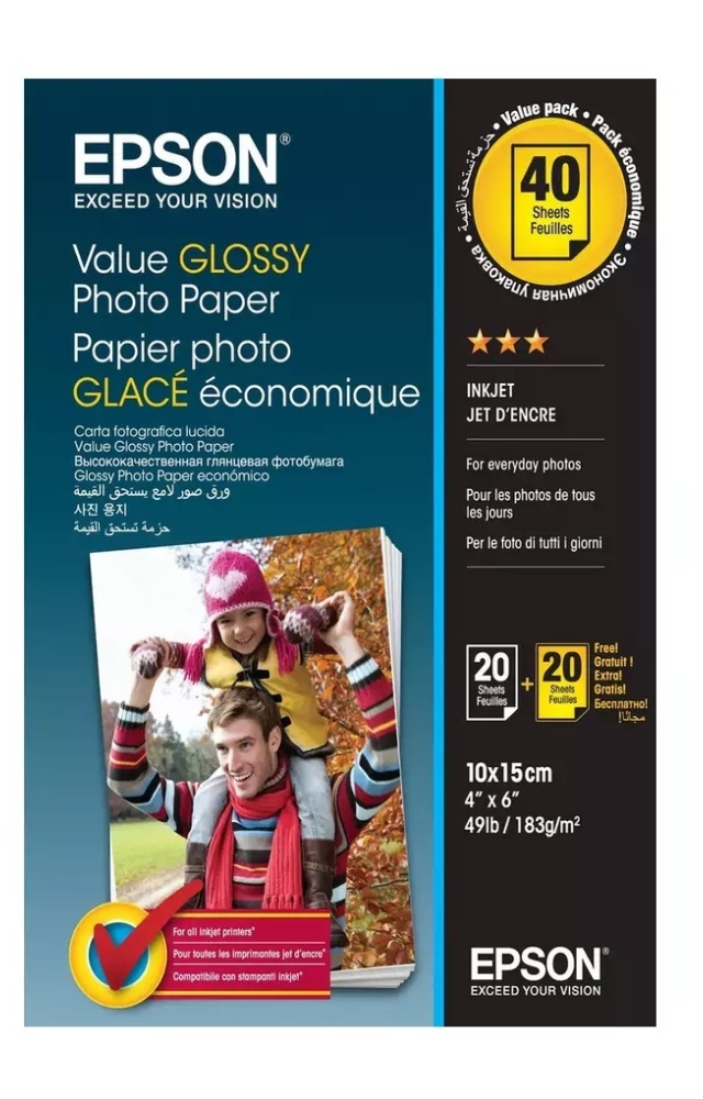 Epson 10x15 Gloss Photo Paper 40 Sheets